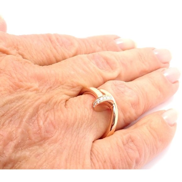 Authentic! Cartier Juste Un Clou 18k Rose Gold Diamond Nail Band Ring Size 53 - Picture 7 of 8